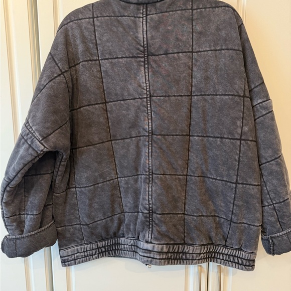 Gray Quilted ‘Dolman’ Zip-Up Jacket - Picture 4 of 6
